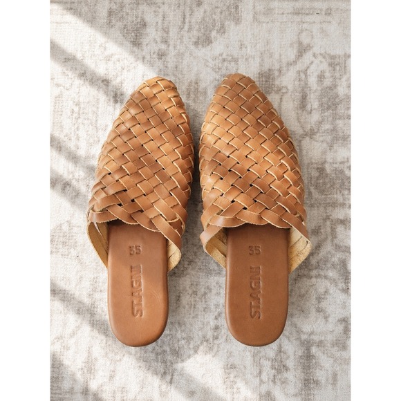 St. Agni Shoes - St. Agni Woven Leather Huarache Mules – EU 35 (US 5) | Quiet Luxury